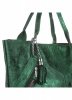 Bőr táska shopper bag Genuine Leather zöld 555